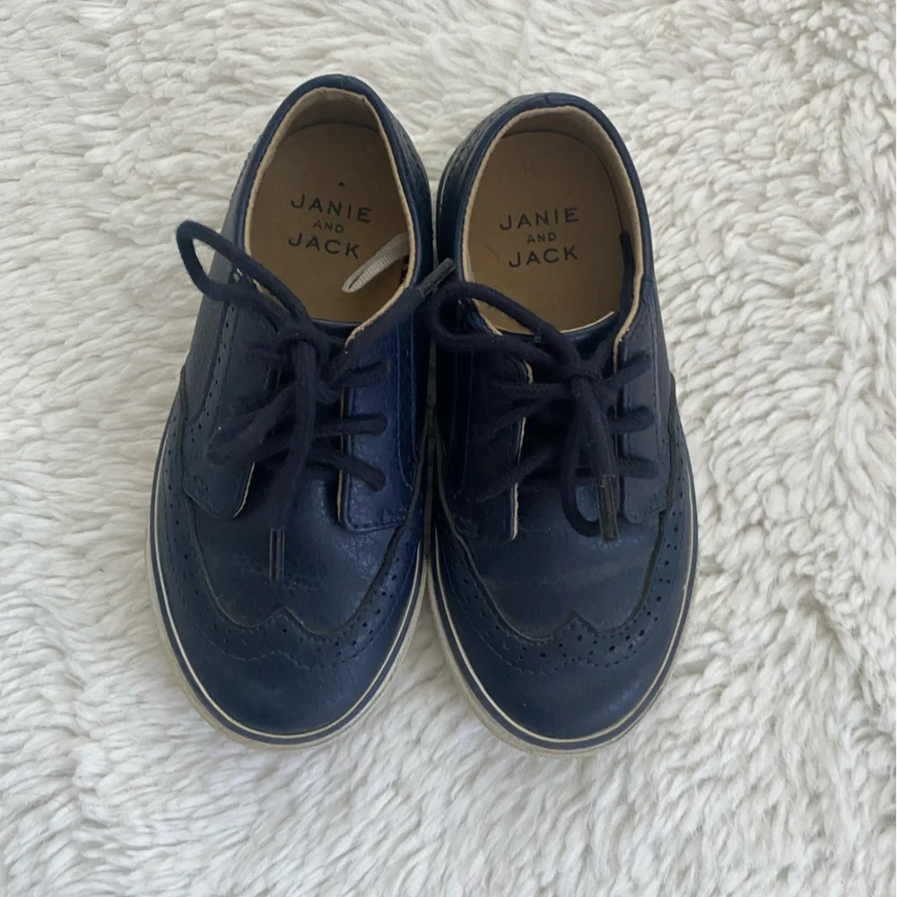 Janie and Jack Navy Blue Kids Dress Shoes